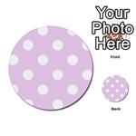 Polka Dots - White on Thistle Violet Multi-purpose Cards (Round)