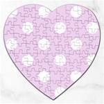 Polka Dots - White on Thistle Violet Jigsaw Puzzle (Heart)