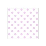 Polka Dots - Thistle Violet on White Satin Bandana Scarf