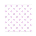 Polka Dots - Thistle Violet on White Small Satin Scarf  (Square)