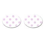 Polka Dots - Thistle Violet on White Cufflinks (Oval)