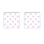 Polka Dots - Thistle Violet on White Cufflinks (Square)