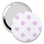 Polka Dots - Thistle Violet on White 3  Handbag Mirror