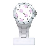 Polka Dots - Thistle Violet on White Nurses Watch