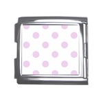Polka Dots - Thistle Violet on White Mega Link Italian Charm (18mm)