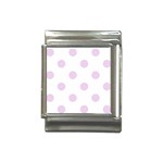Polka Dots - Thistle Violet on White Italian Charm (13mm)