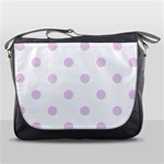 Polka Dots - Thistle Violet on White Messenger Bag