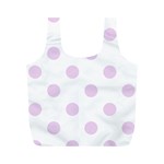 Polka Dots - Thistle Violet on White Full Print Recycle Bag (M)