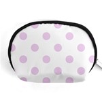 Polka Dots - Thistle Violet on White Accessory Pouch (Medium)