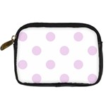 Polka Dots - Thistle Violet on White Digital Camera Leather Case