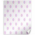 Polka Dots - Thistle Violet on White Canvas 11  x 14 