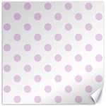 Polka Dots - Thistle Violet on White Canvas 16  x 16 
