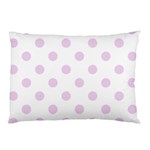 Polka Dots - Thistle Violet on White Pillow Case (Two Sides)