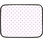 Polka Dots - Thistle Violet on White Double Sided Fleece Blanket (Mini)