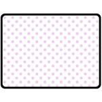 Polka Dots - Thistle Violet on White Fleece Blanket (Large) (One Side)