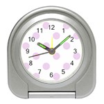 Polka Dots - Thistle Violet on White Desk Alarm Clock