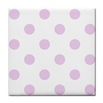 Polka Dots - Thistle Violet on White Tile Coaster