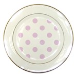 Polka Dots - Thistle Violet on White Porcelain Plate