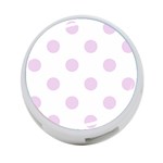 Polka Dots - Thistle Violet on White 4-Port USB Hub (One Side)