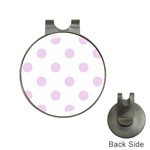 Polka Dots - Thistle Violet on White Golf Ball Marker Hat Clip