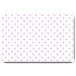 Polka Dots - Thistle Violet on White Large Doormat
