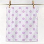 Polka Dots - Thistle Violet on White Face Towel