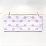 Polka Dots - Thistle Violet on White Hand Towel