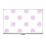 Polka Dots - Thistle Violet on White Business Card Holder