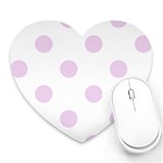 Polka Dots - Thistle Violet on White Heart Mousepad
