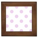 Polka Dots - Thistle Violet on White Framed Tile