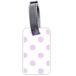 Polka Dots - Thistle Violet on White Luggage Tag (Two Sides)