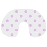 Polka Dots - Thistle Violet on White Travel Neck Pillow