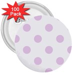 Polka Dots - Thistle Violet on White 3  Button (100 pack)