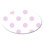 Polka Dots - Thistle Violet on White Magnet (Oval)