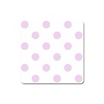 Polka Dots - Thistle Violet on White Magnet (Square)