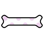 Polka Dots - Thistle Violet on White Magnet (Dog Bone)