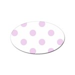Polka Dots - Thistle Violet on White Sticker (Oval)