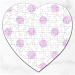 Polka Dots - Thistle Violet on White Jigsaw Puzzle (Heart)