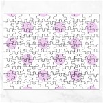 Polka Dots - Thistle Violet on White Jigsaw Puzzle (Rectangular)
