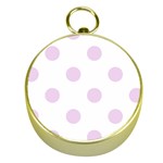 Polka Dots - Thistle Violet on White Gold Compass