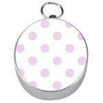 Polka Dots - Thistle Violet on White Silver Compass