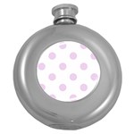 Polka Dots - Thistle Violet on White Hip Flask (5 oz)