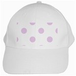 Polka Dots - Thistle Violet on White White Cap