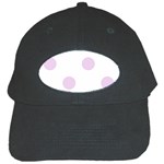 Polka Dots - Thistle Violet on White Black Cap