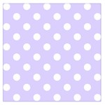 Polka Dots - White on Pale Lavender Violet Large Satin Scarf (Square)