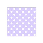 Polka Dots - White on Pale Lavender Violet Satin Bandana Scarf