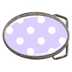 Polka Dots - White on Pale Lavender Violet Belt Buckle
