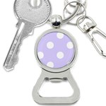 Polka Dots - White on Pale Lavender Violet Bottle Opener Key Chain