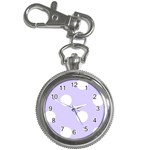 Polka Dots - White on Pale Lavender Violet Key Chain Watch