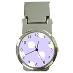 Polka Dots - White on Pale Lavender Violet Money Clip Watch